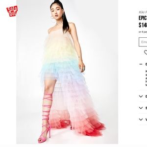 Rainbow unicorn ruffle dress